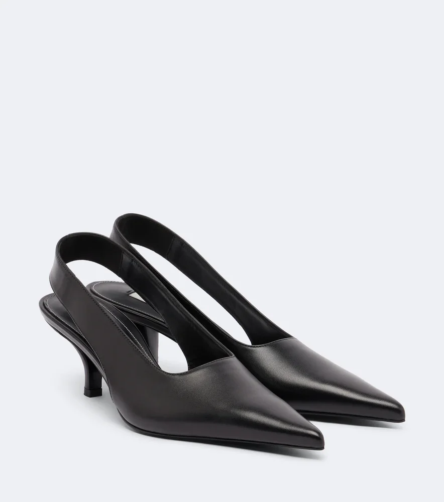 Leather slingback pumps