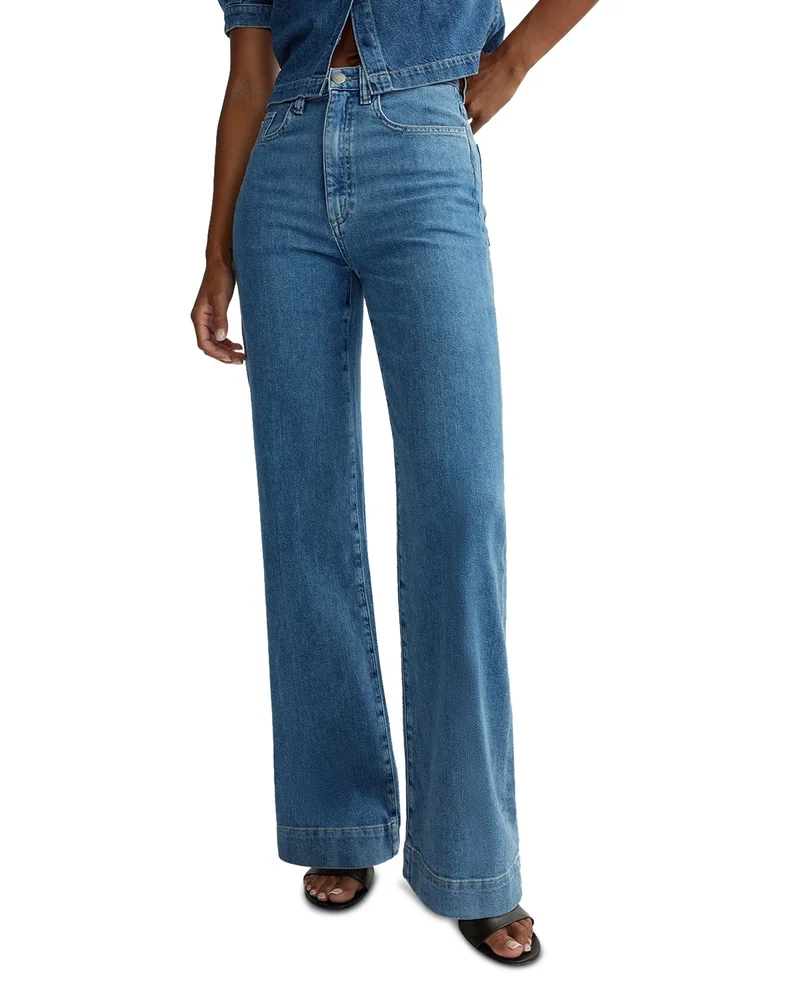 Karmine Aura High Rise Refined Wide Leg Jeans in Terra Blues