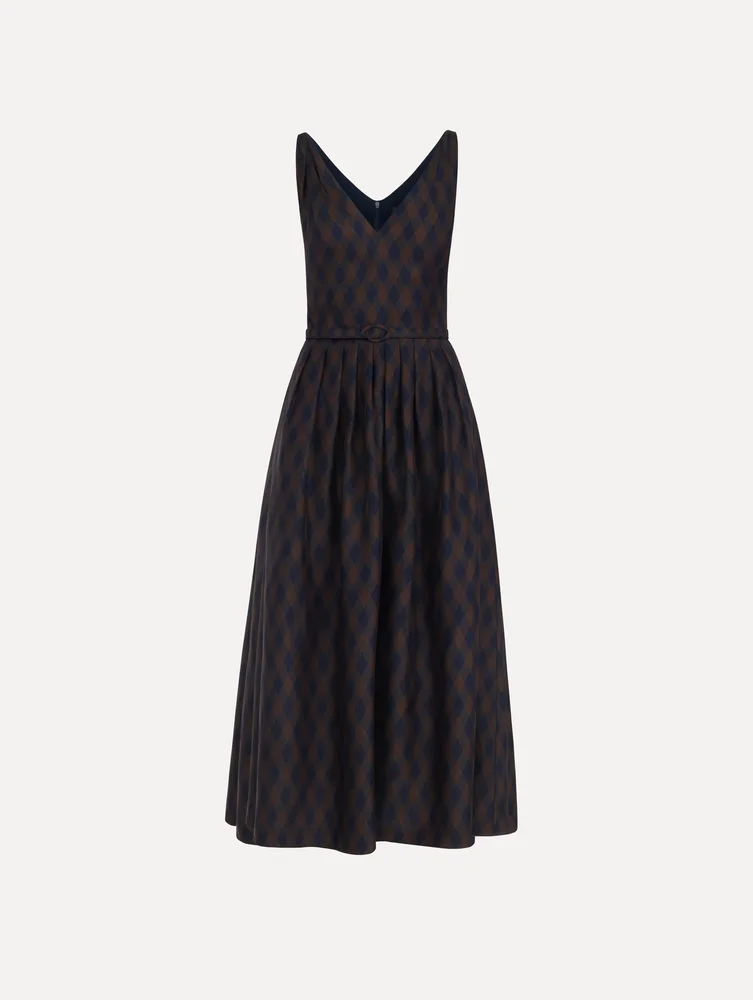 oscardelarenta.com Argyle Silk Twill Dress