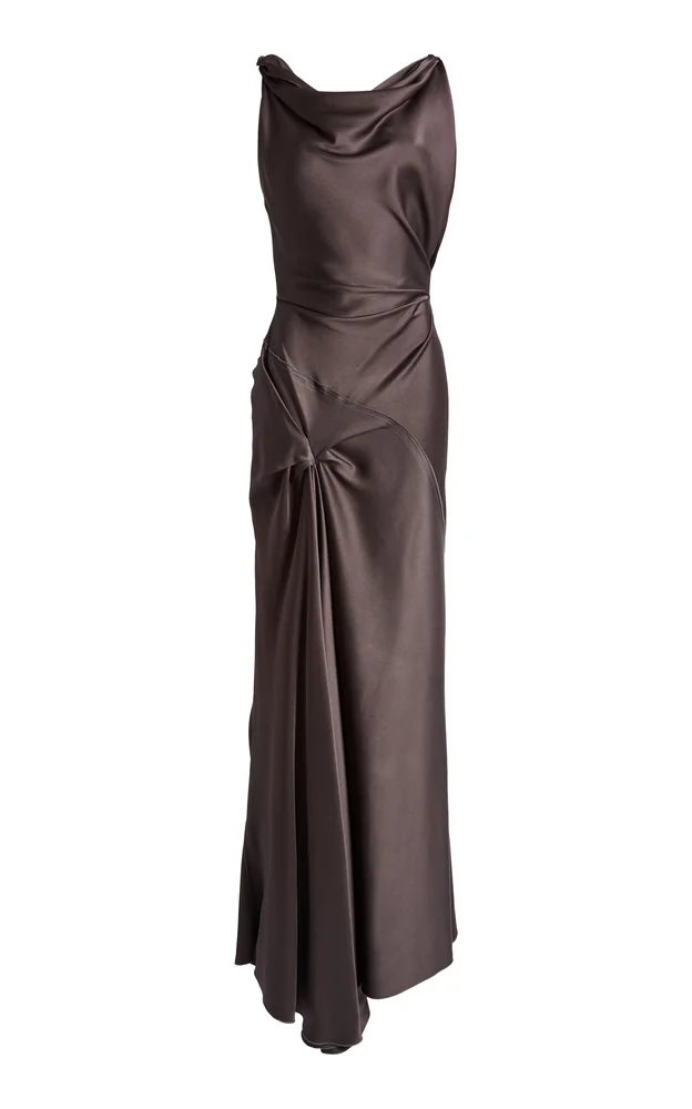 Posy Draped Satin Gown
