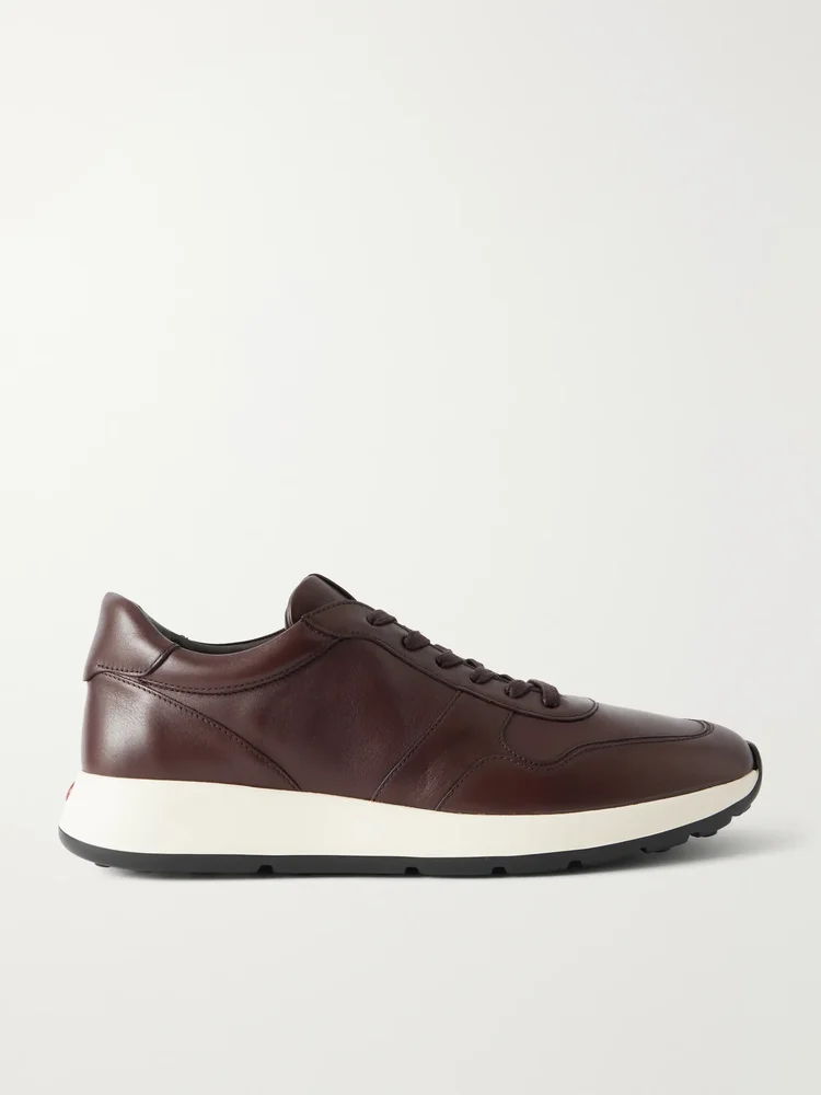 Paneled Leather Sneakers