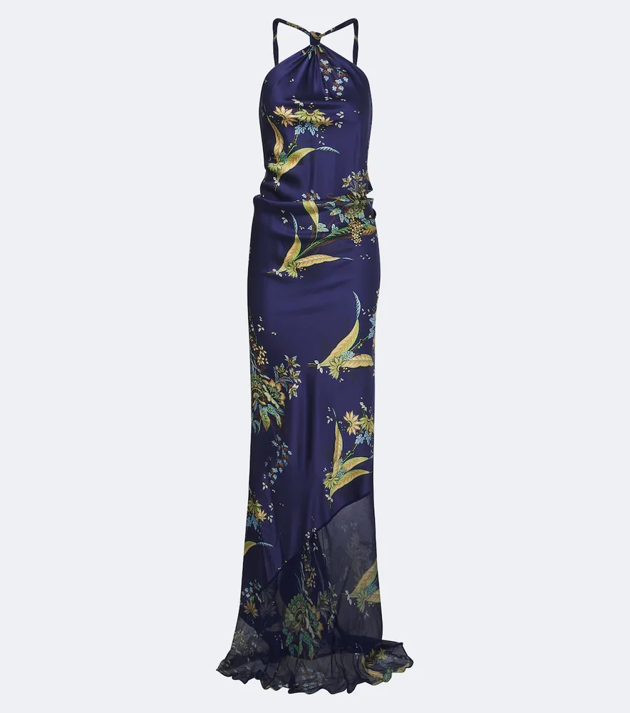 Charli printed silk-blend maxi dress