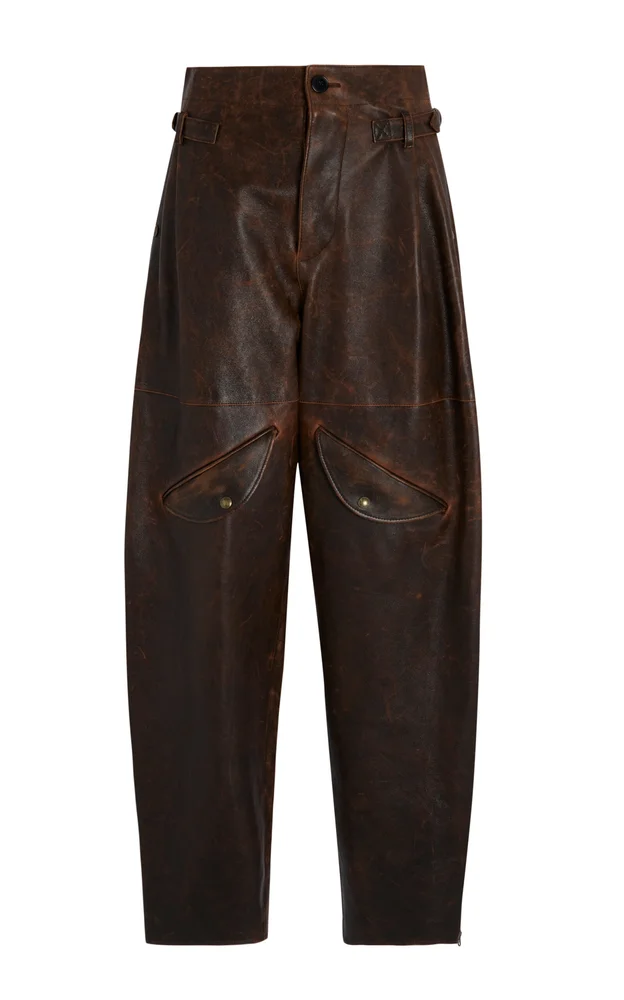 Hania Distressed Leather Tapered Pants