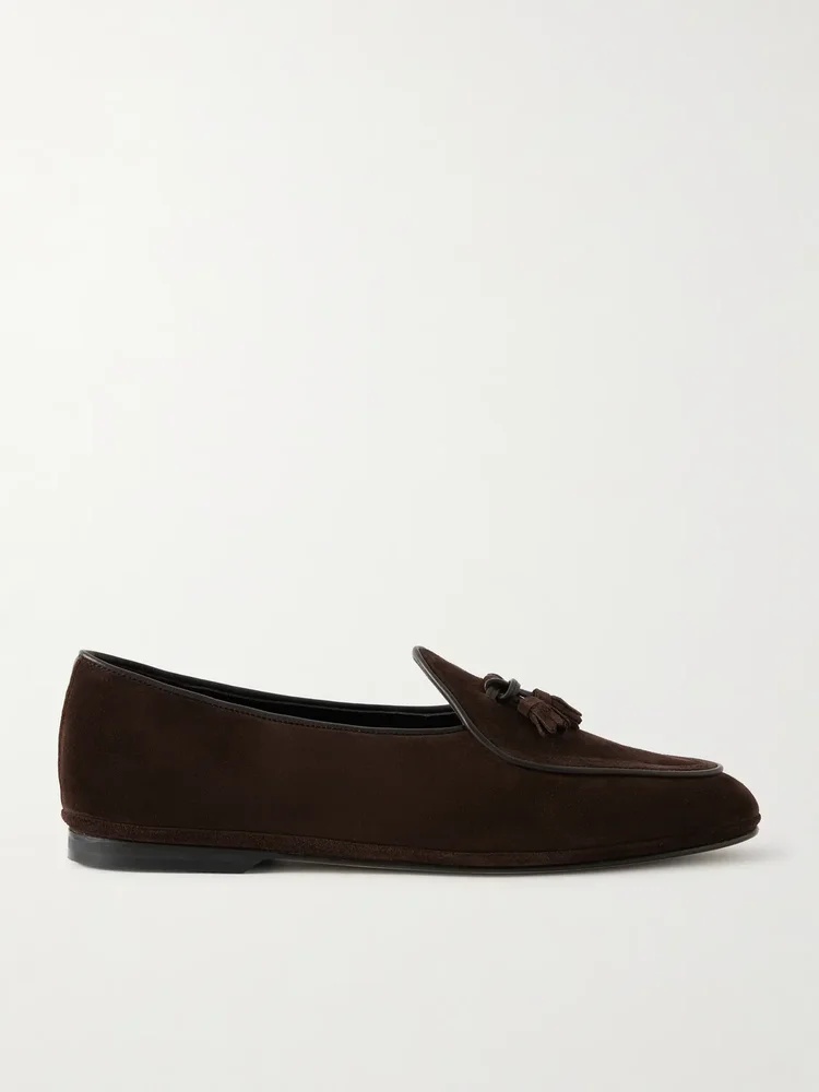 Marphy Tasselled Leather-Trimmed Suede Loafers