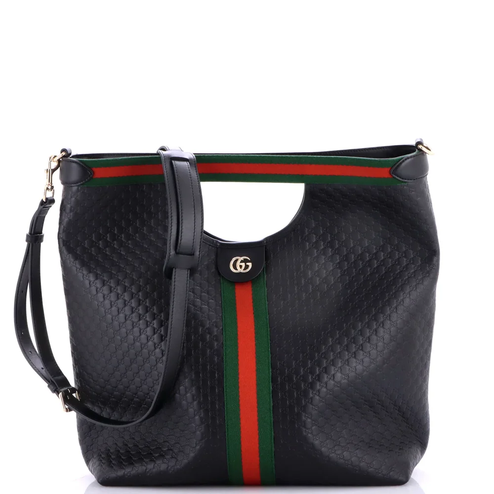 Pre-Owned Giglio Convertible Shopper Tote Guccissima Leather Large