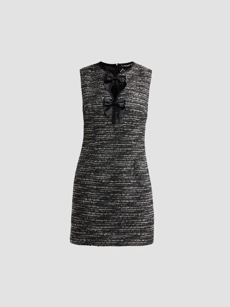 Eliza Bow Tweed Mini Dress