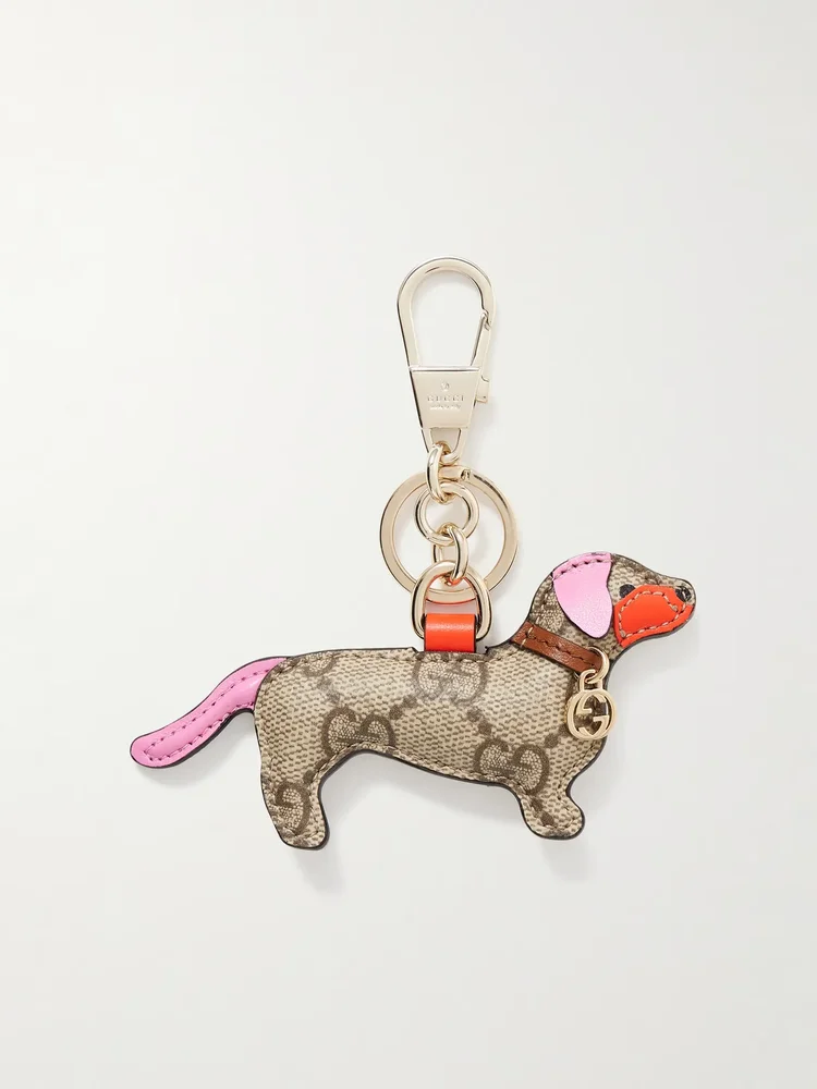 Embellished leather keychain