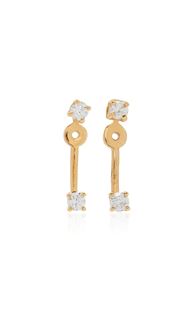 14K Yellow Gold Diamond Floater Earrings