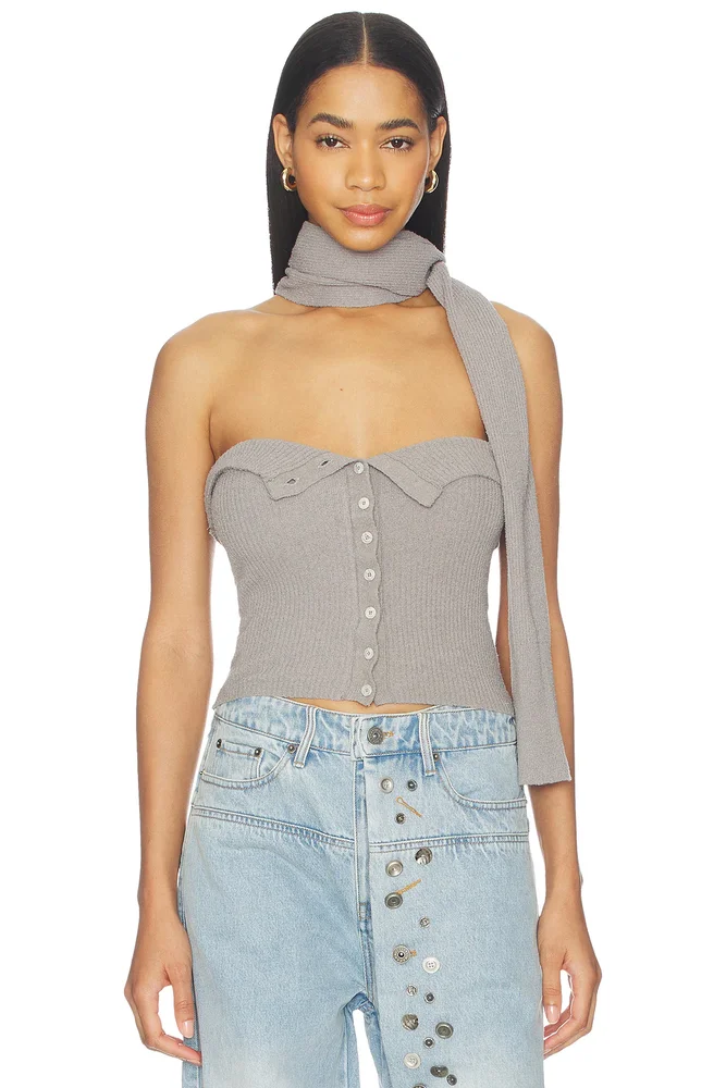 Halter Neck Knit Bandeau Top