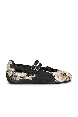 Speedcat Ballet Sneaker in Puma Black / Vapor Gray (snake)