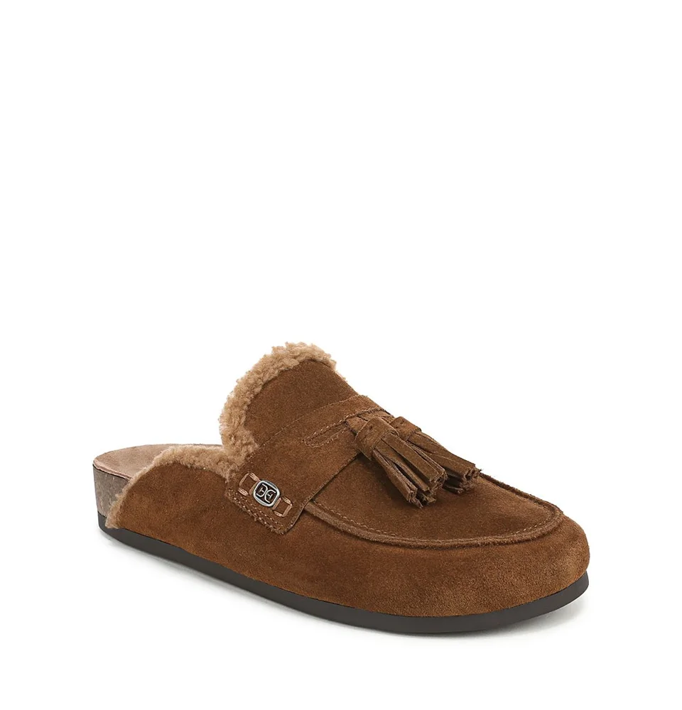 Astrid Cozy Suede Faux Shearling Mules