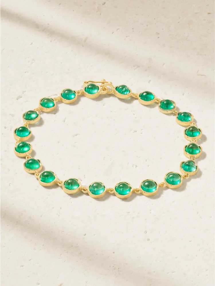 18-karat gold emerald bracelet