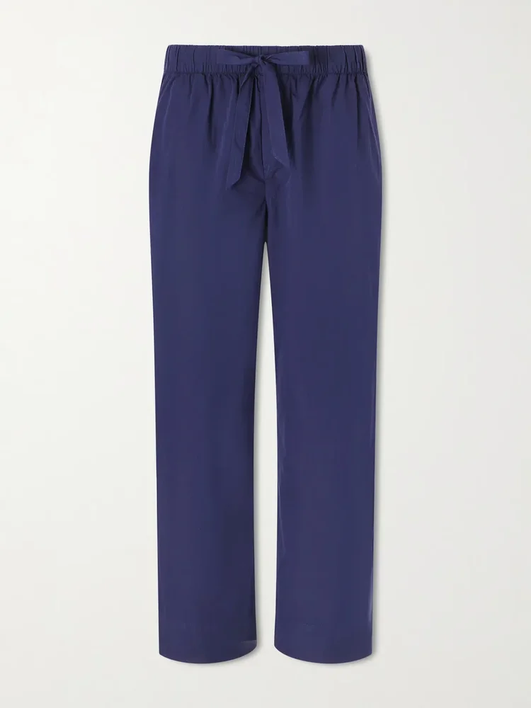 Straight-Leg Organic Cotton-Poplin Pyjama Trousers