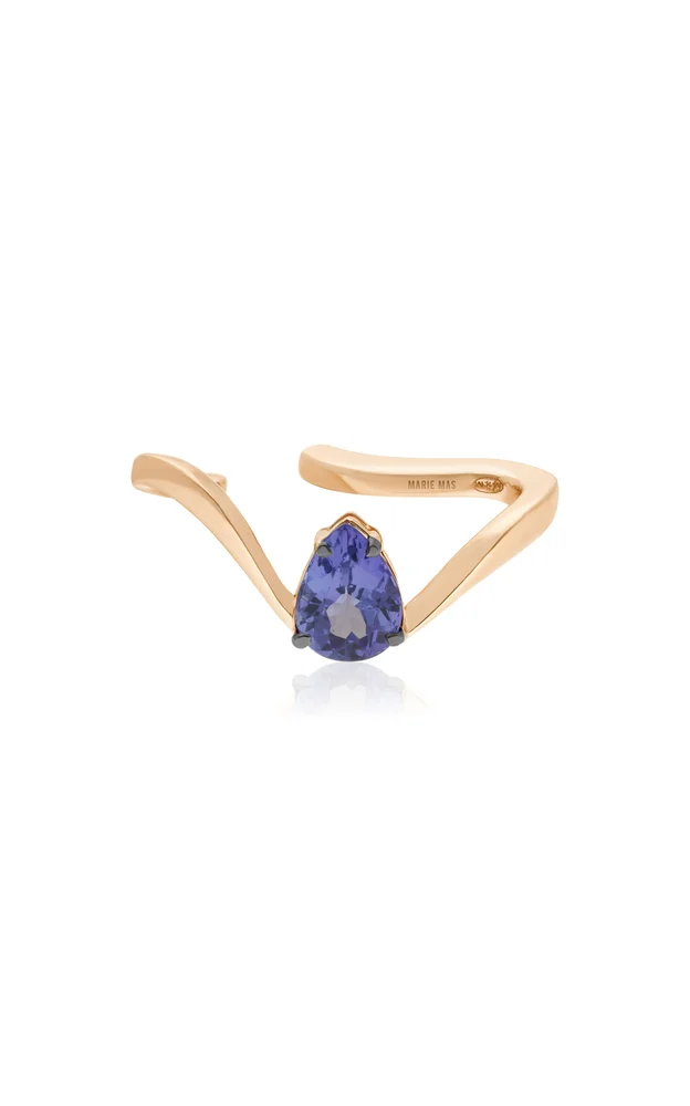 Comet 18K Rose Gold Tanzanite Right-Side Ear Cuff