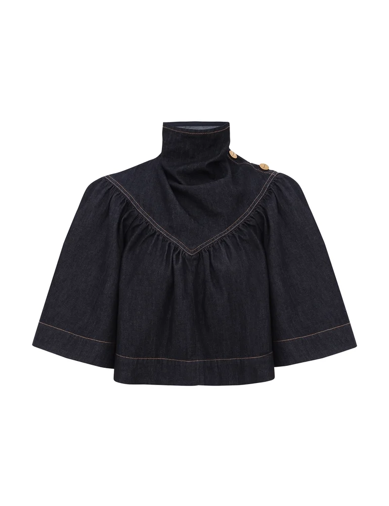 Denim Cape Top
