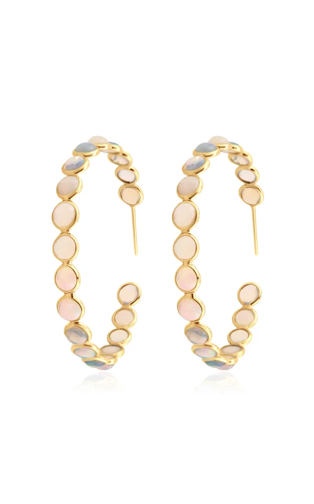Opal Bezel Large Hoops