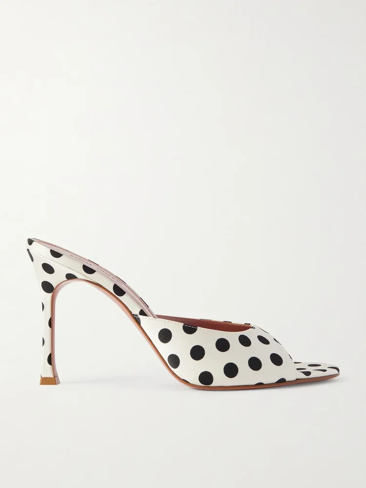 Alexa polka-dot satin mules