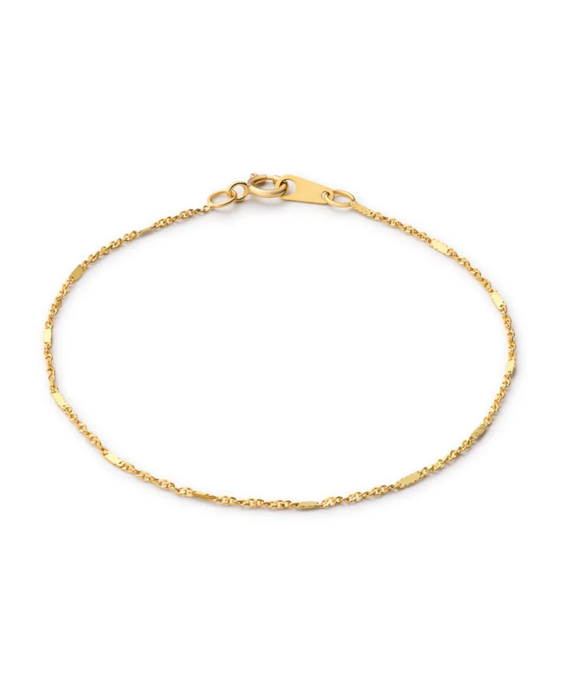Solid Yellow Gold Singapore Chain Bracelet