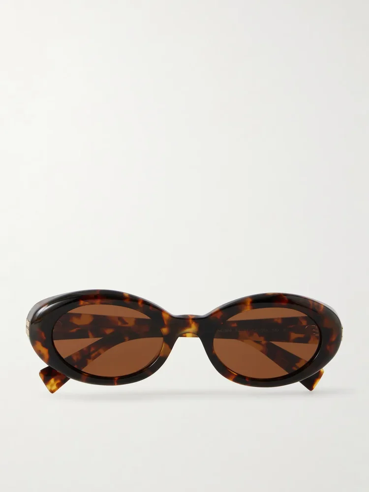 Miu Miu Rounded-Frame Acetate Sunglasses in Tortoiseshell