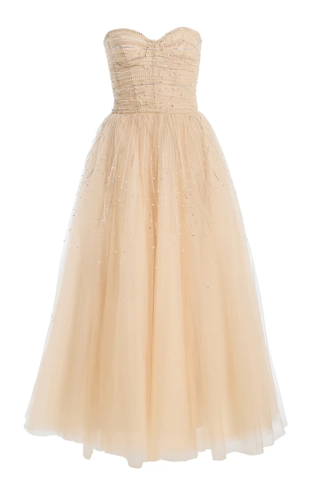 Embroidered Degrade Cocktail Dress