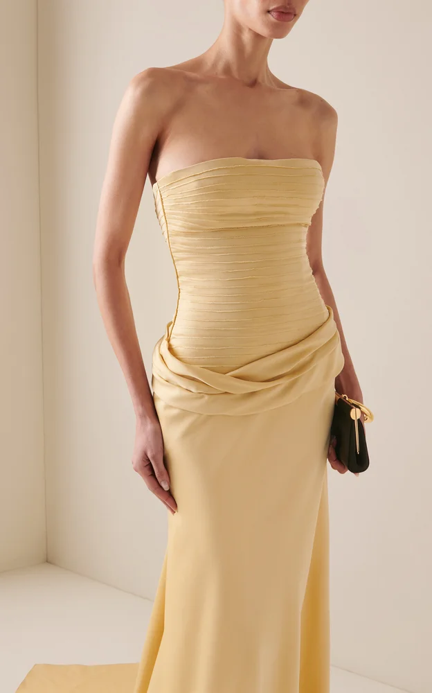Draped Silk Satin Gown