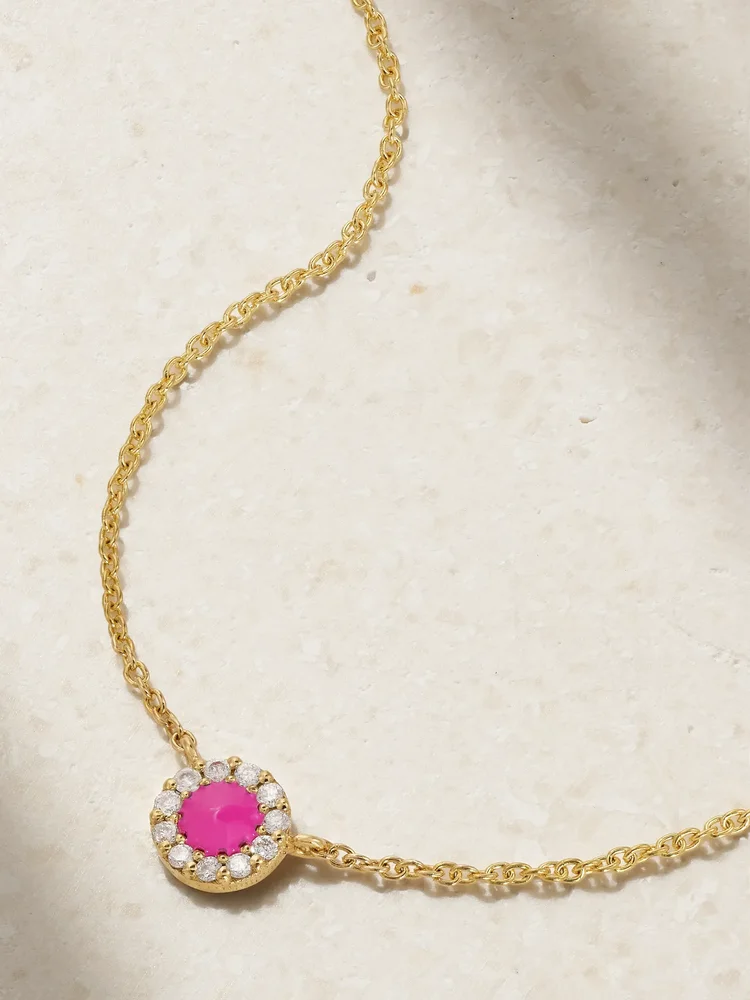 Evil Eye 18-karat gold diamond necklace