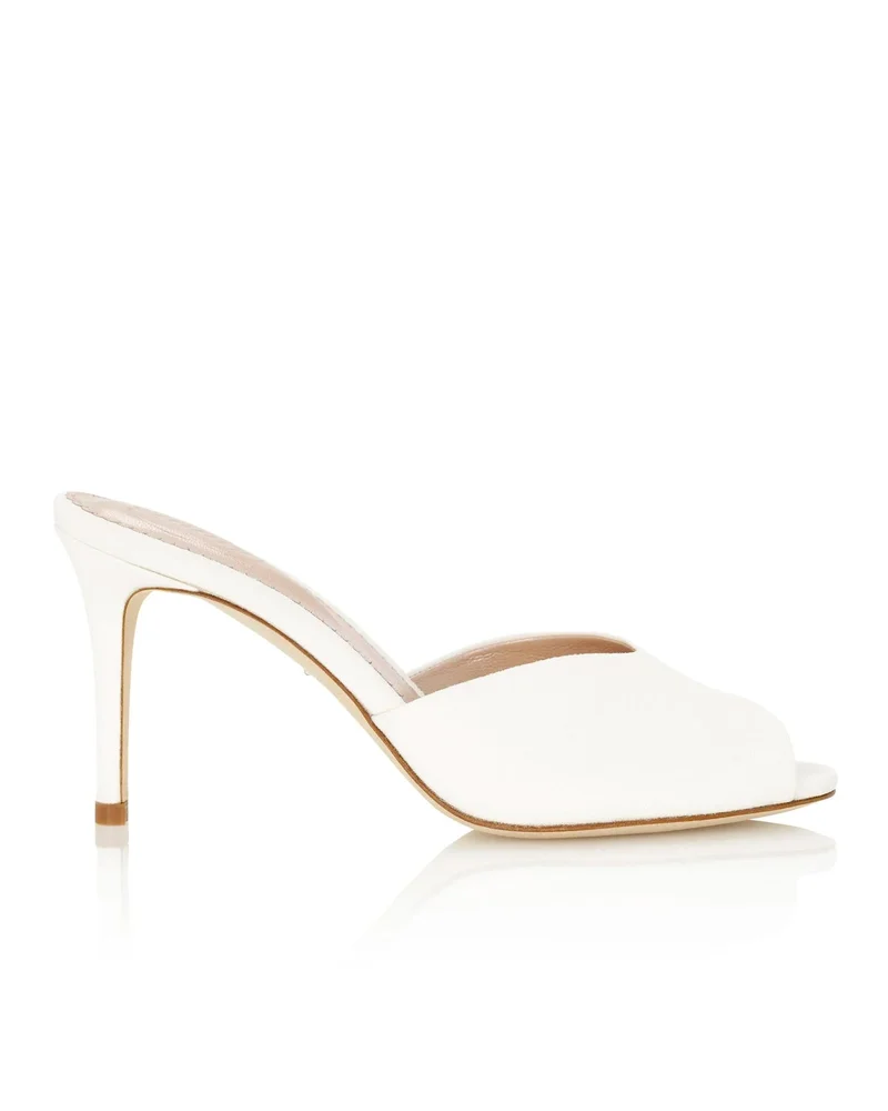 Ruby Ivory Suede Mid Heel Mule