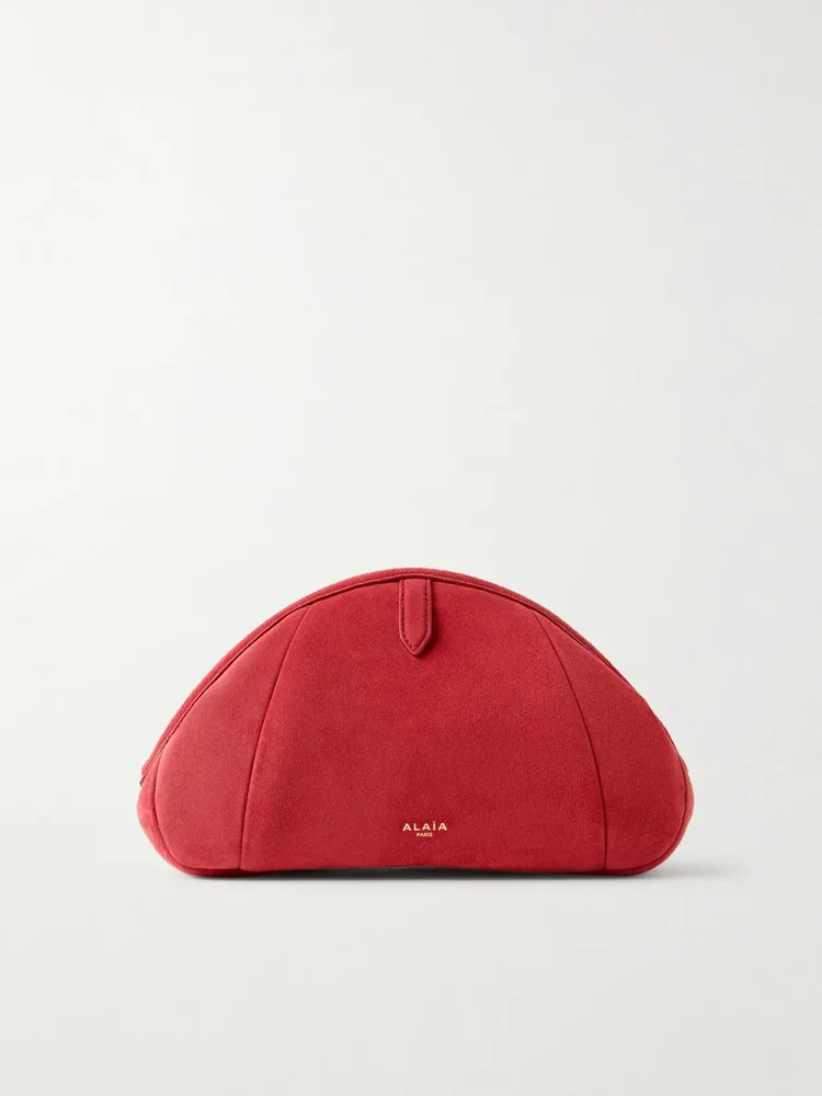 Suede clutch