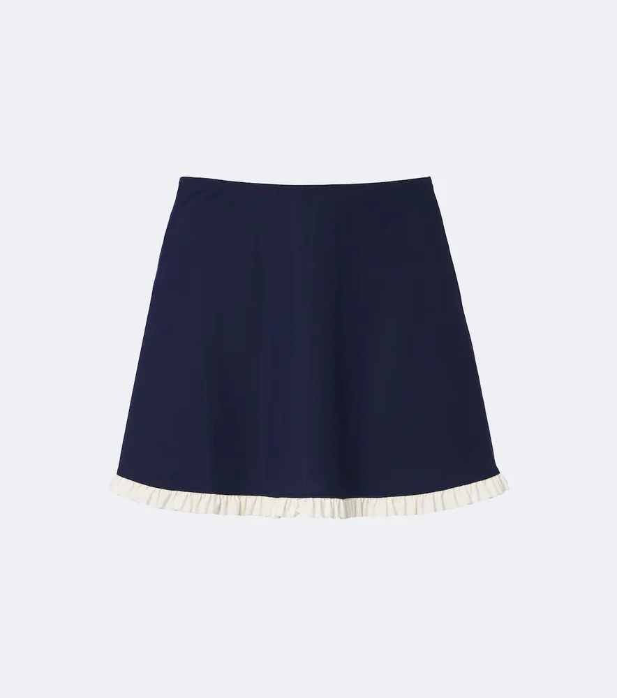 Ruffled jersey miniskirt