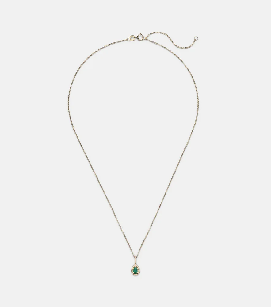 Bonbon 14kt gold pendant necklace with emerald