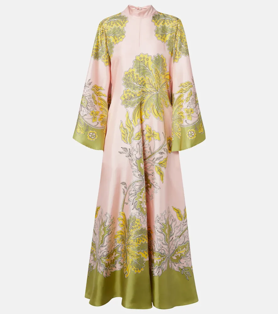 Magnifico floral silk twill maxi dress