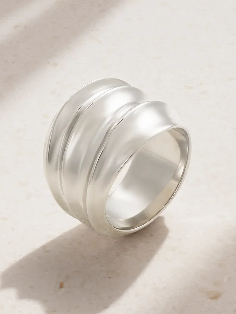 Flux recycled sterling silver ring