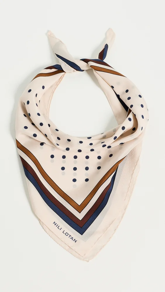Vintage Silk Polka-Dot Scarf