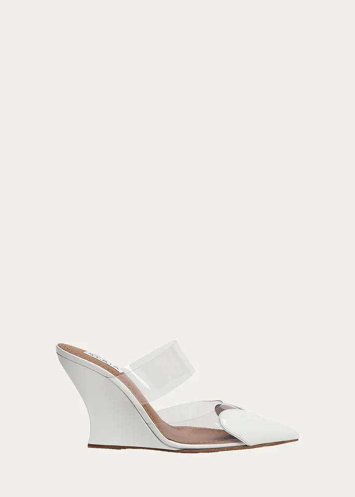 90mm Coeur Heart Clear Wedge Mules