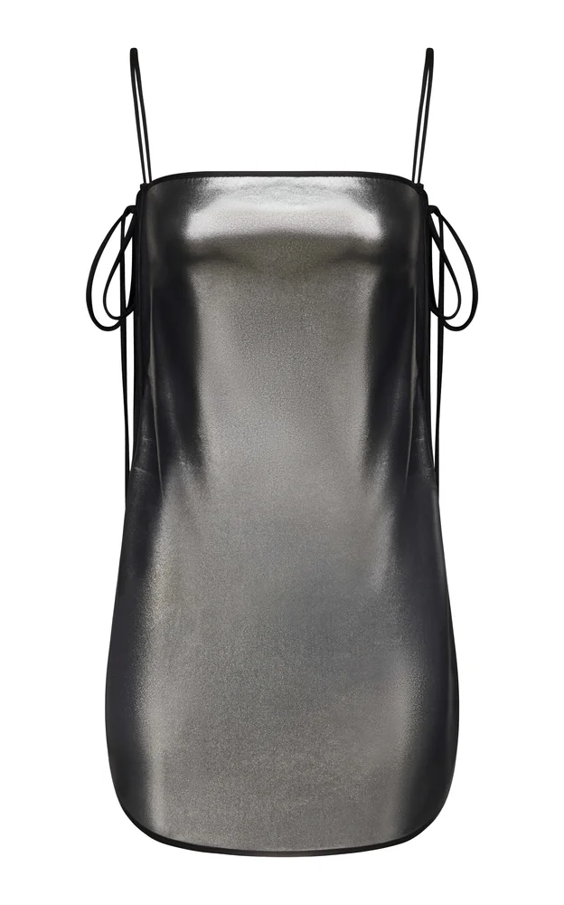 Summer Bones Foiled Silk Mini Dress