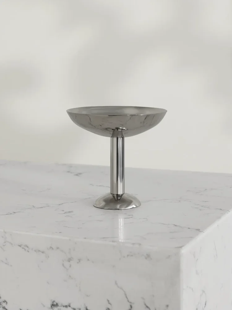 Polished stainless steel champagne coupe