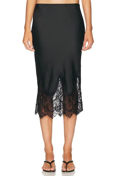 Bias Half Slip with Lace
