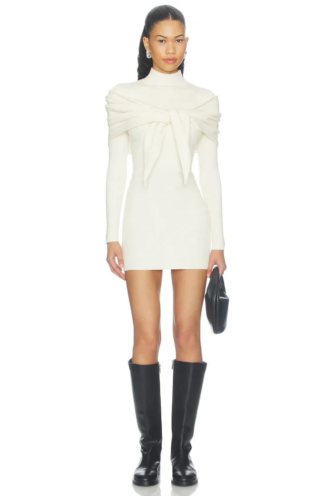 Jaine Sweater Dress With Scarf