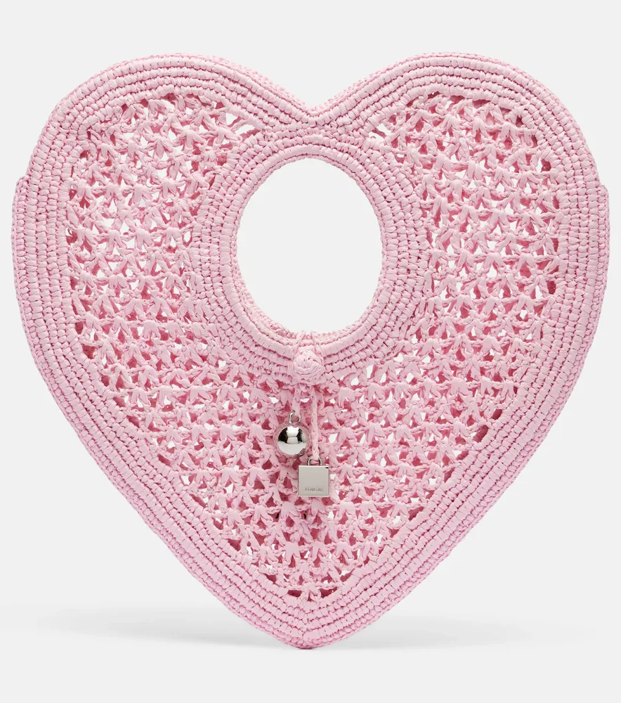 Spiaggia Coeur Small raffia top-handle bag