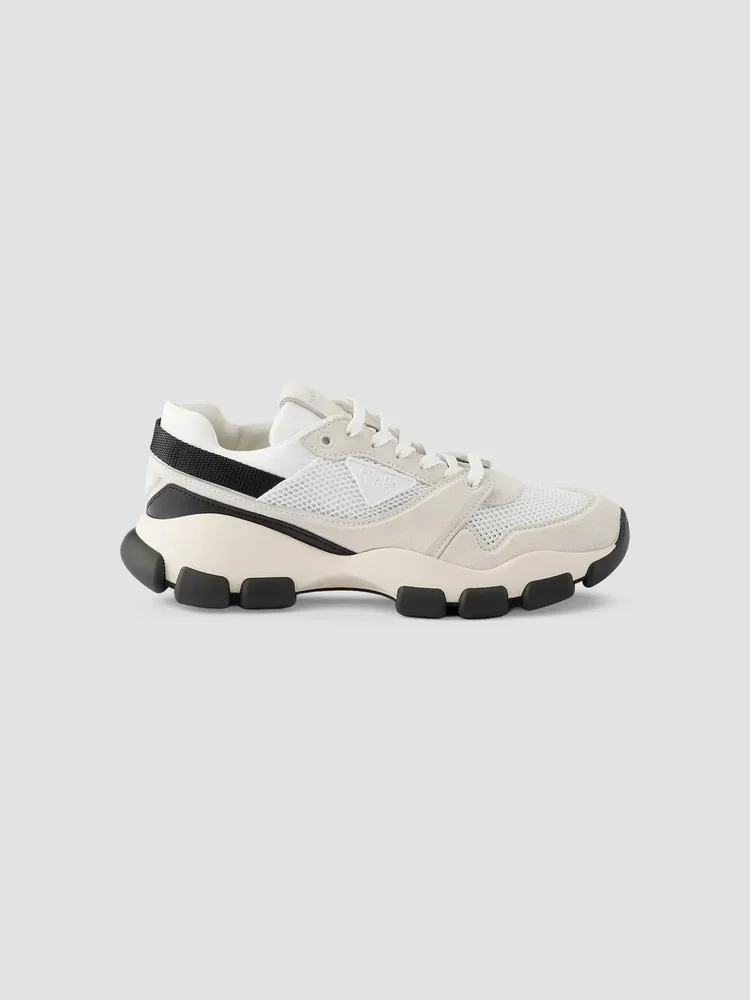 Mesh Fabric and Suede Sneakers