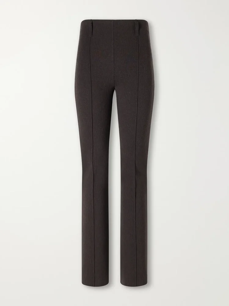 Luke ribbed cotton-blend straight-leg pants
