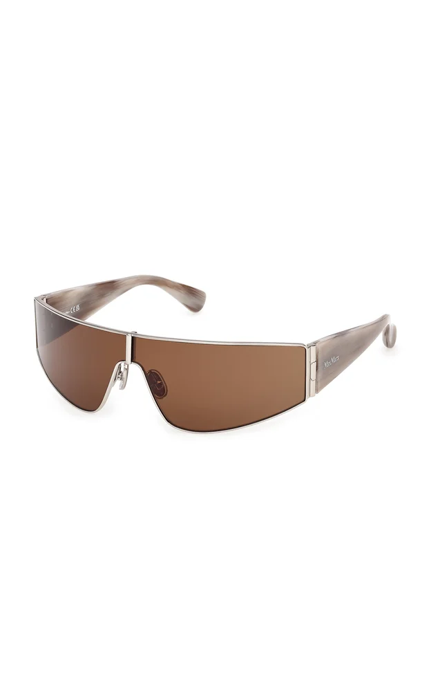 Mask-Frame Metal Sunglasses