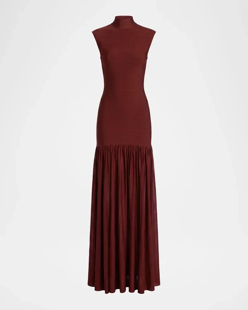 Zosima Mock-Neck Knit Maxi Dress