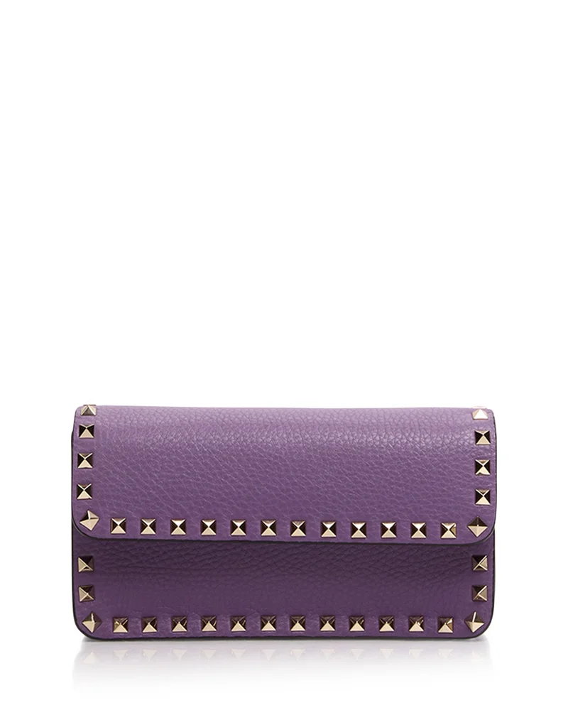 Rockstud Leather Crossbody Wallet