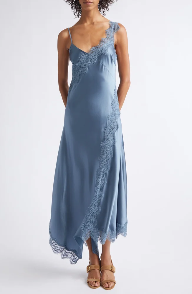 Vernon Satin & Lace Slipdress