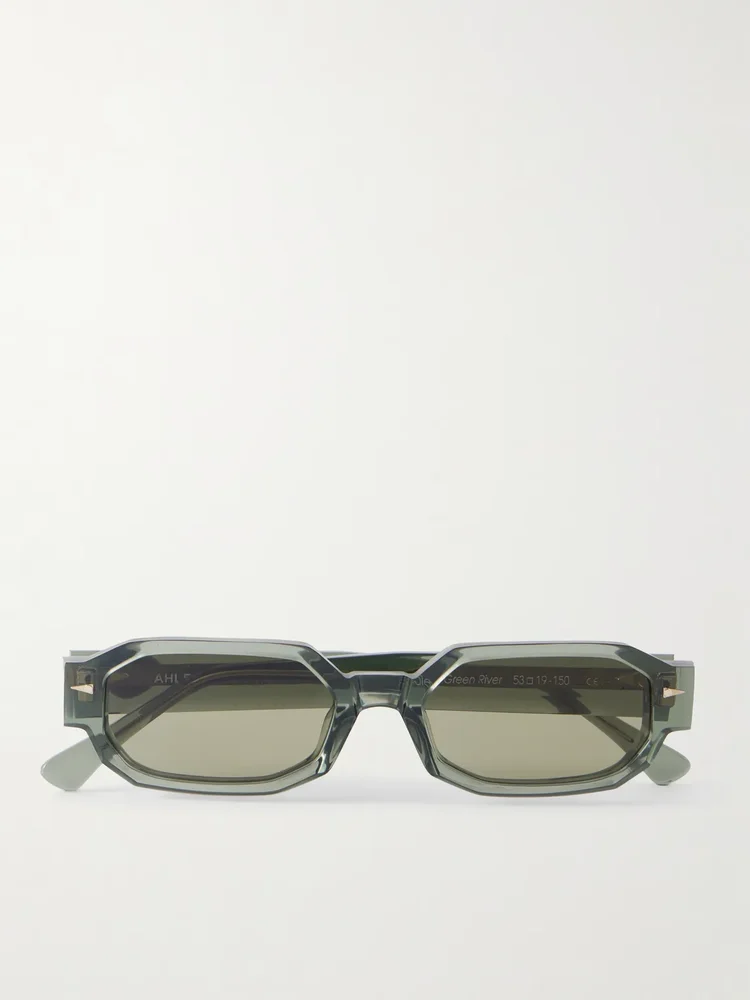 Jules Geometric Round-Frame Acetate Sunglasses