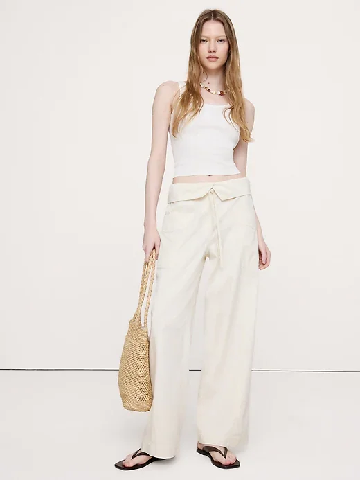 bananarepublic.gap.com High-Rise Straight-Leg Fisherman Pant