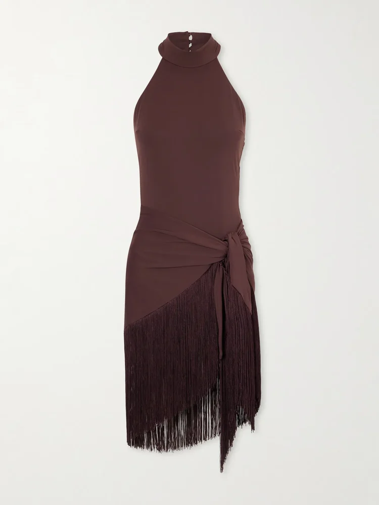 Artemis swimsuit and fringed pareo set