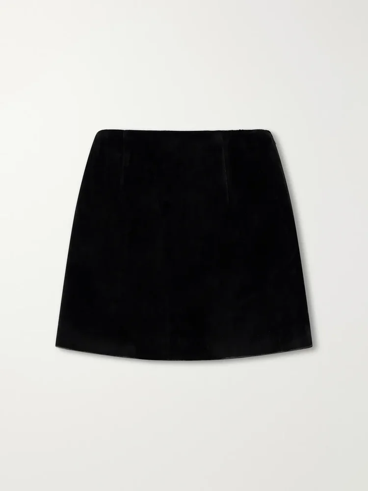 Velvet mini skirt