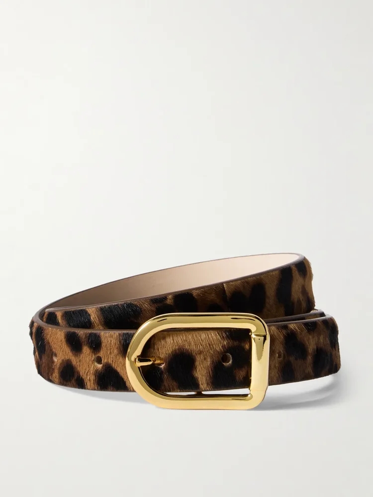 mija leopard print calf hair belt